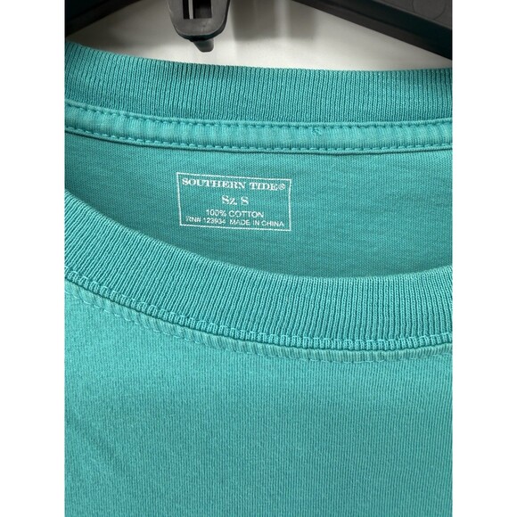 Southern Tide Women’s Turquoise Long Sleeve Graphic Shirt Size Small Cotton - Picture 3 of 5